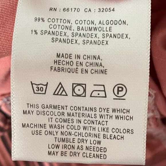 Anthropologie Pilcro Hyphen Chino Shorts Size 26 Pink Boho Classic Stret… - Picture 9 of 9